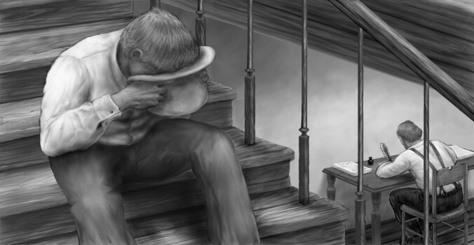 Artist's depiction of the Book of Mormon translation process